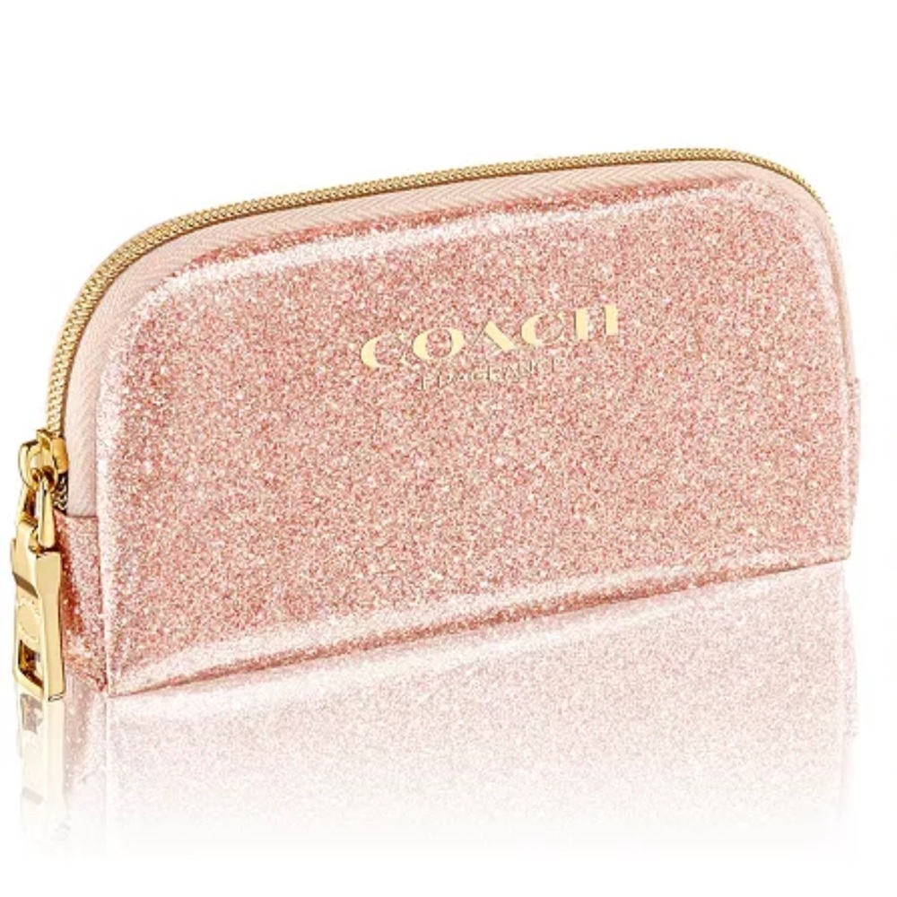 Coach mini pouch/ cosmetic bag pink & gold